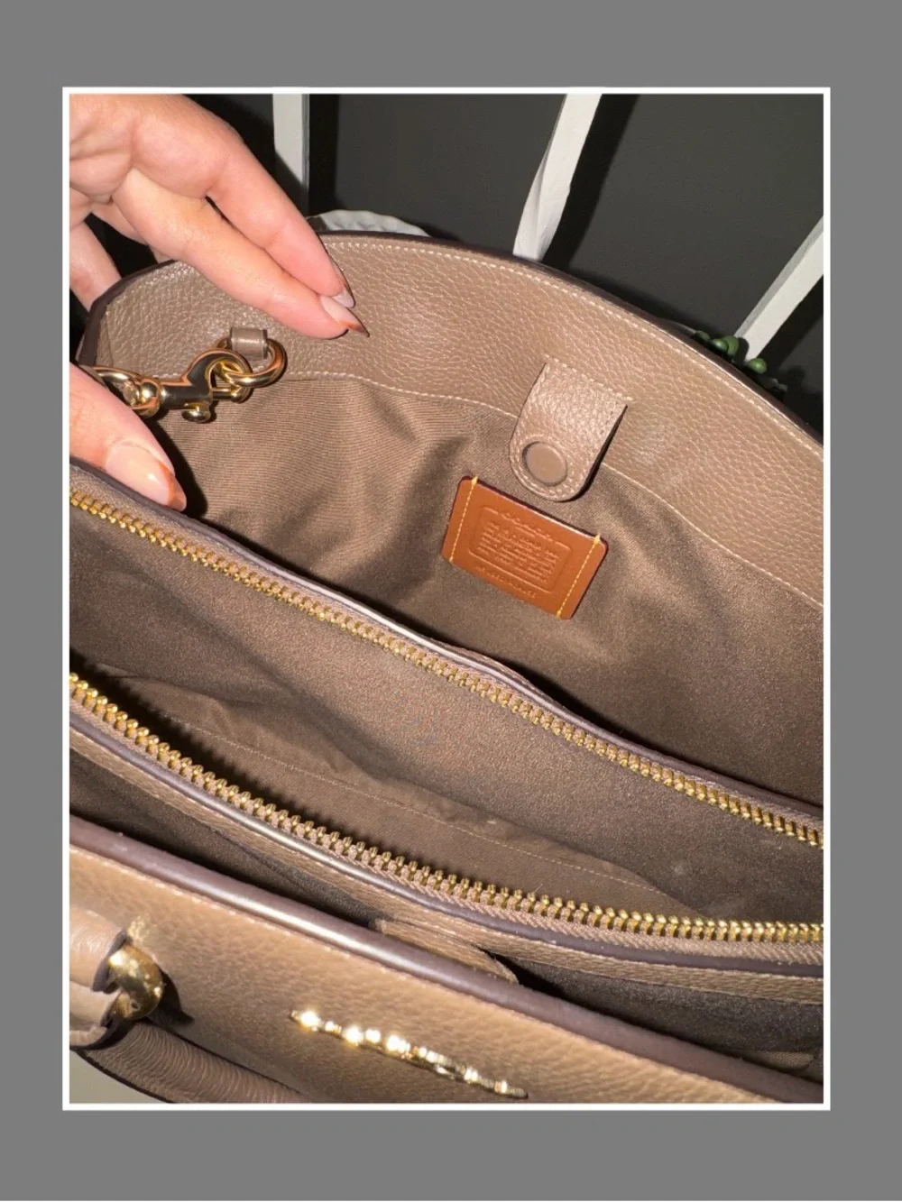 Coach Pebbled Leather Satchel in Dark Brown